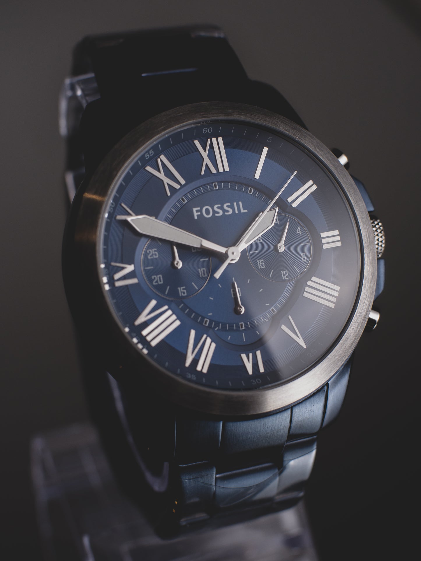 Reloj fossil grant cronógrafo esfera azul hombre fs5230
