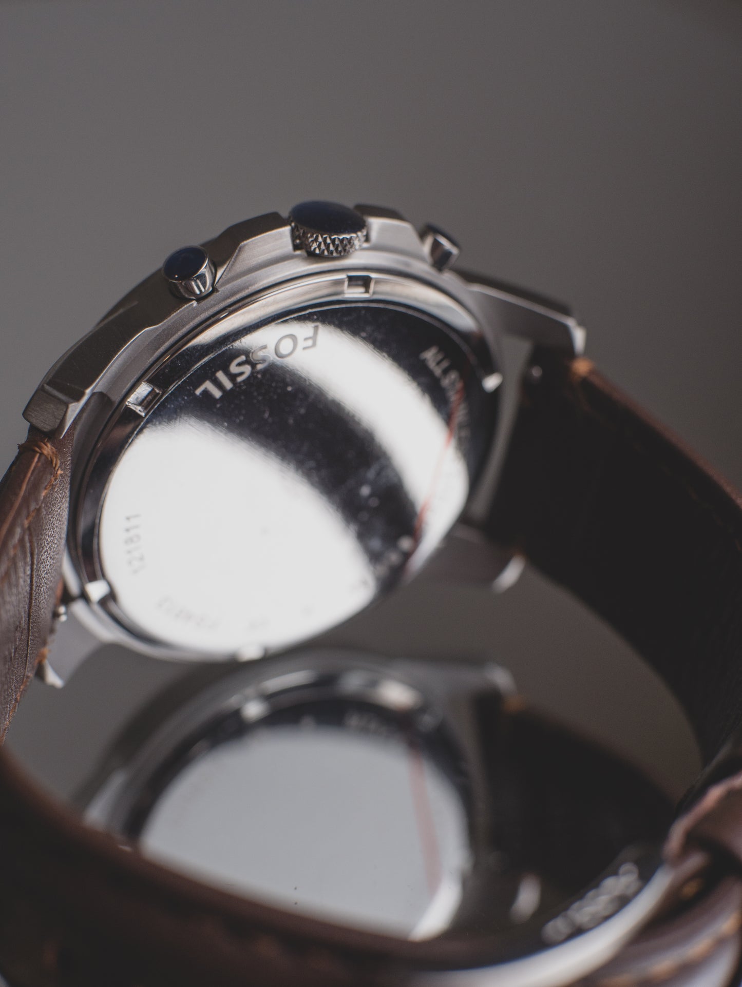 Reloj Fossil Grant para hombre con cronógrafo y correa de cuero genuino FS4813