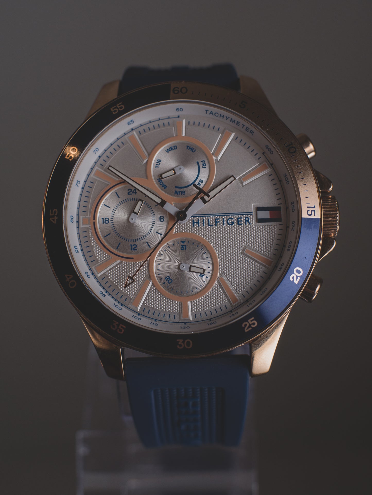 Reloj Tommy Hilfiger Decker para Hombre - Silicona Azul y Oro Rosa - 1791778