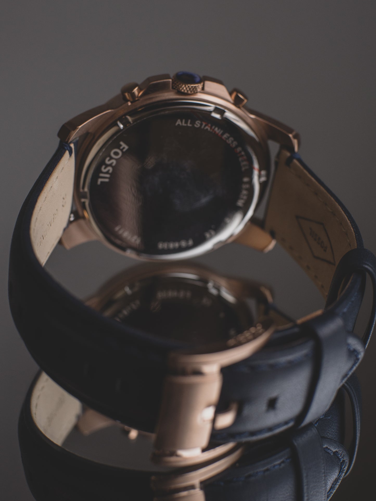 Reloj Fossil Grant Chronograph – Azul y Oro Rosa FS4835