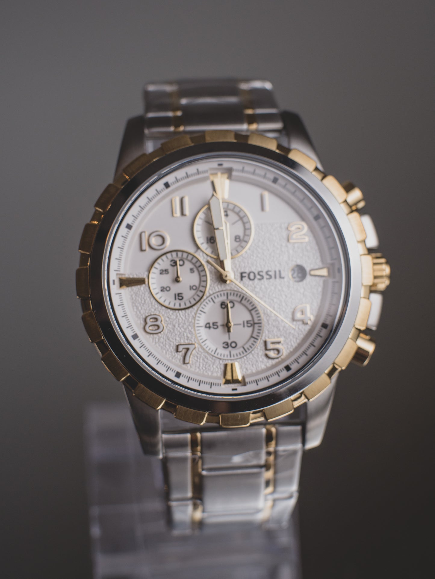 Reloj de vestir Fossil Dean para hombre con cronógrafo y correa de acero inoxidable FS4795