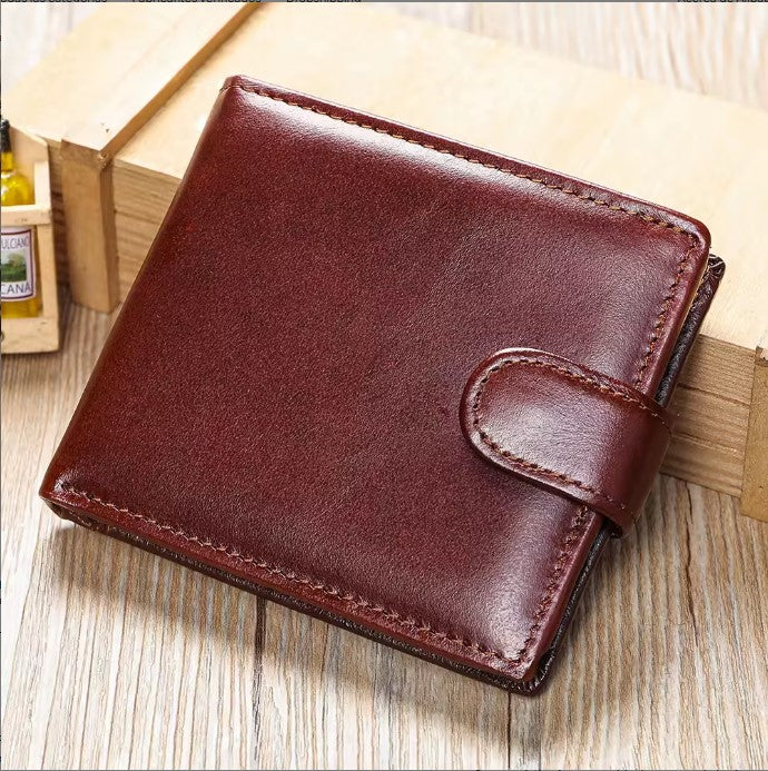 Billetera de Cuero Genuino 1176 - Café Rojizo