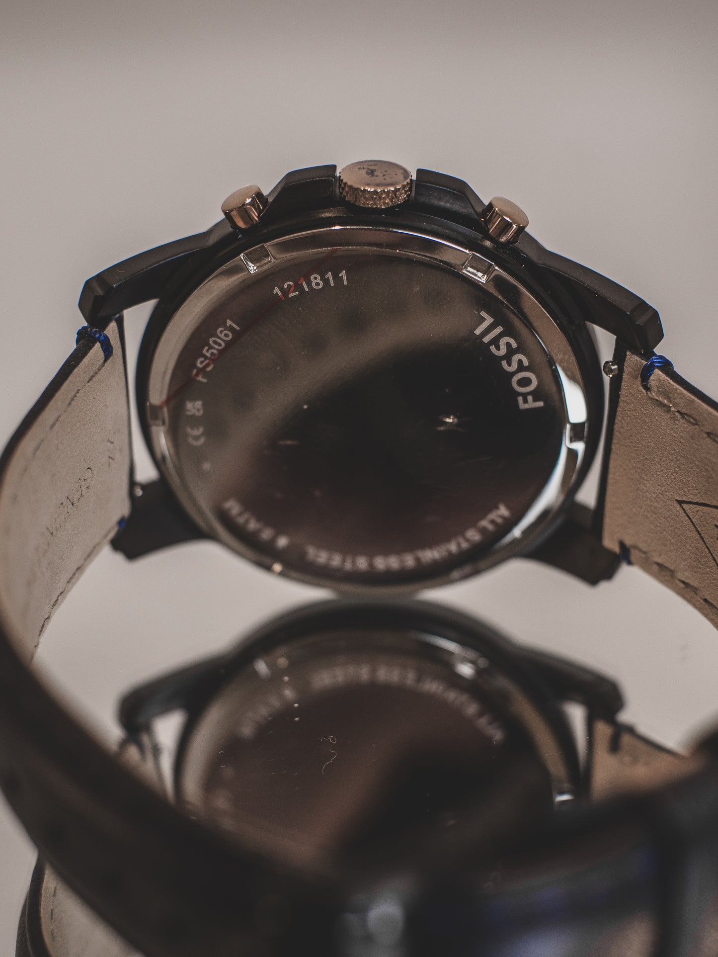 Reloj Fossil Grant para hombre con cronógrafo y correa de cuero genuino FS5061