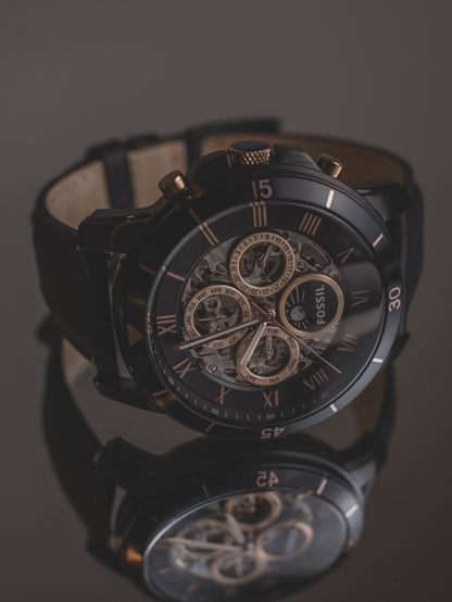 Reloj mecánico automático de acero inoxidable y cuero Grant Sport de Fossil para hombre-ME3138