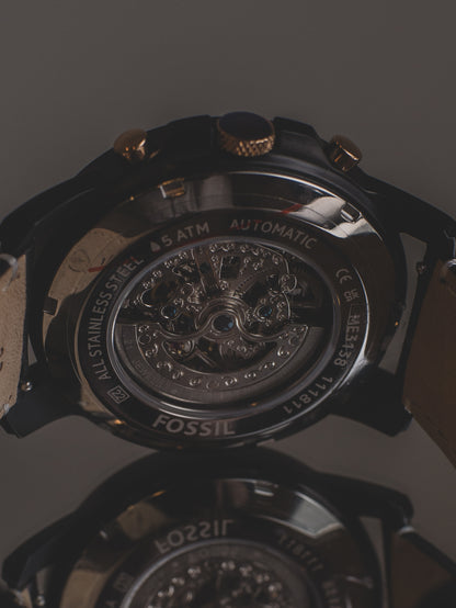 Reloj mecánico automático de acero inoxidable y cuero Grant Sport de Fossil para hombre-ME3138