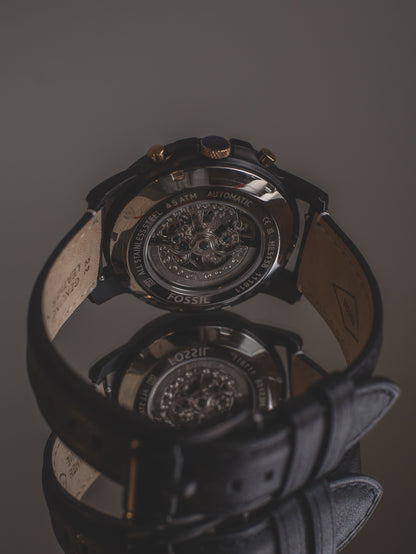 Reloj mecánico automático de acero inoxidable y cuero Grant Sport de Fossil para hombre-ME3138