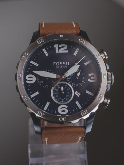 Fossil  Reloj Nate, Análogo, Redondo para Hombre - JR1487