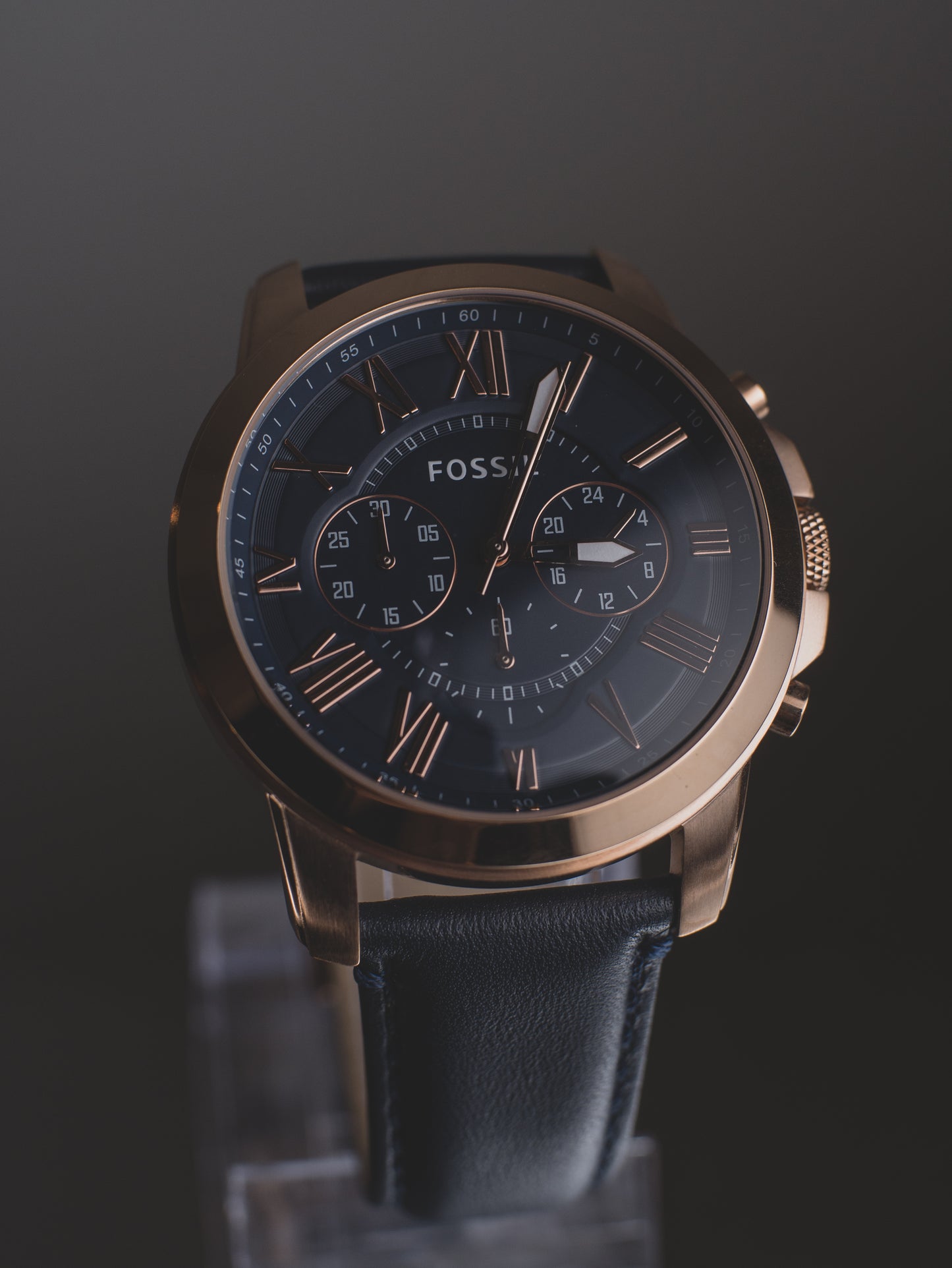 Reloj Fossil Grant para hombre con cronógrafo y correa de cuero genuino FS4835