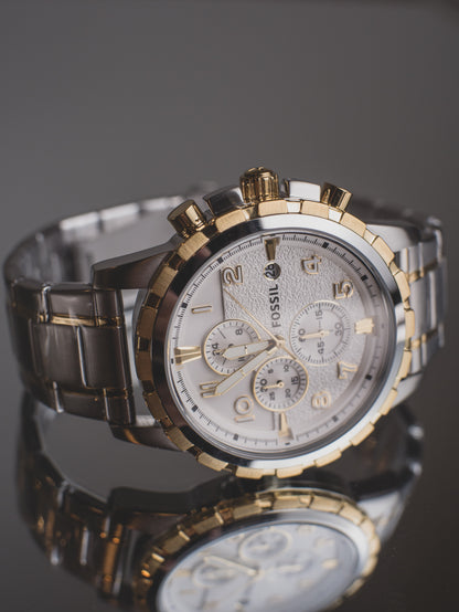 Reloj de vestir Fossil Dean para hombre con cronógrafo y correa de acero inoxidable FS4795