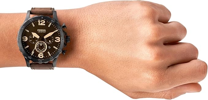 Fossil  Reloj Nate, Análogo, Redondo para Hombre - JR1487