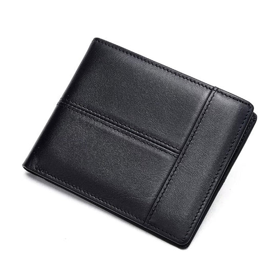 Billetera de Cuero Genuino 8064 - Negro