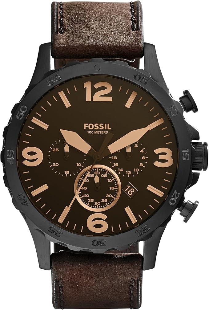 Fossil  Reloj Nate, Análogo, Redondo para Hombre - JR1487