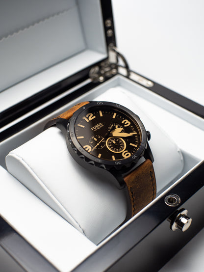 Fossil  Reloj Nate, Análogo, Redondo para Hombre - JR1487