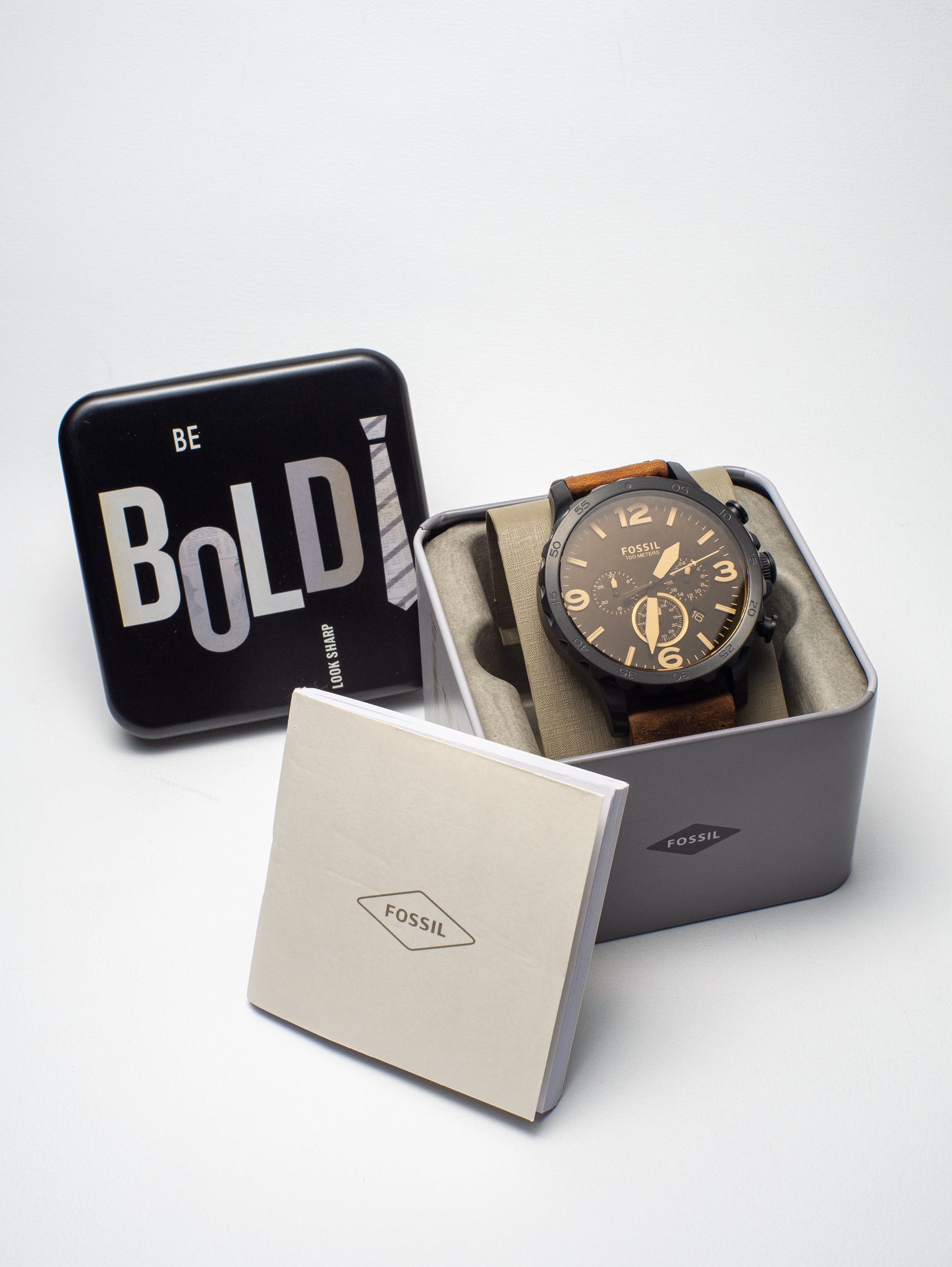 Fossil  Reloj Nate, Análogo, Redondo para Hombre - JR1487