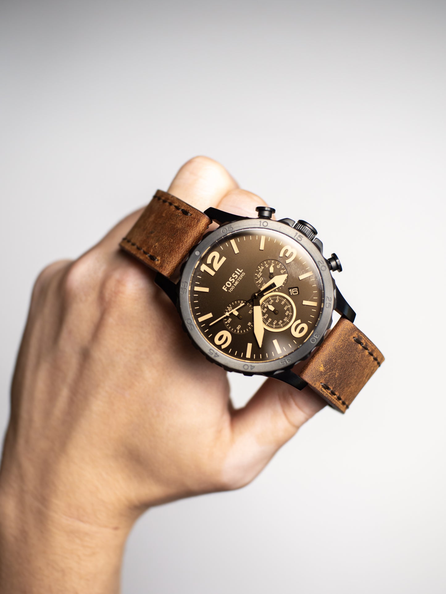 Fossil  Reloj Nate, Análogo, Redondo para Hombre - JR1487