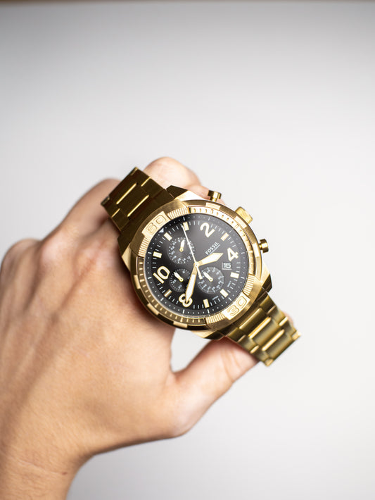 Reloj Fossil Bronson Chronograph – Diseño Oversized Dorado FS5877
