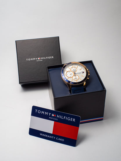 Reloj Tommy Hilfiger Decker para Hombre - Silicona Azul y Oro Rosa - 1791778