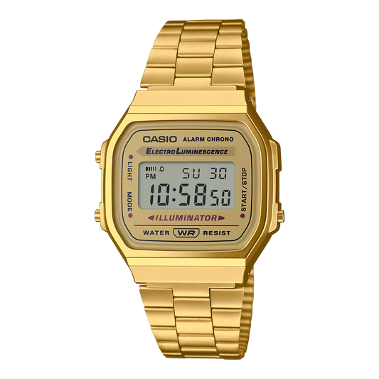 Casio A168WG-9 — vista frontal
