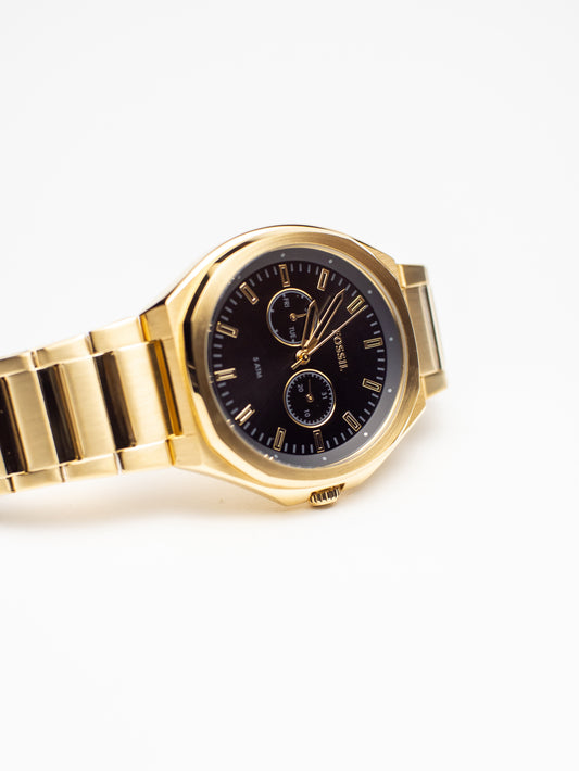 Fossil Evanston Multi-Función Negro Dorado BQ2611