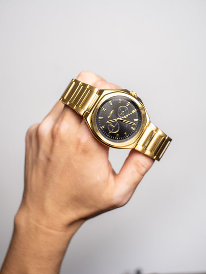 Fossil Evanston Multi-Función Negro Dorado BQ2611
