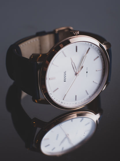 Fossil Reloj analógico de cuarzo para hombre con correa de cuero - FS5371