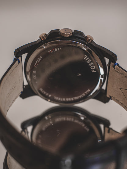 Reloj Fossil Grant para hombre con cronógrafo y correa de cuero genuino FS5061