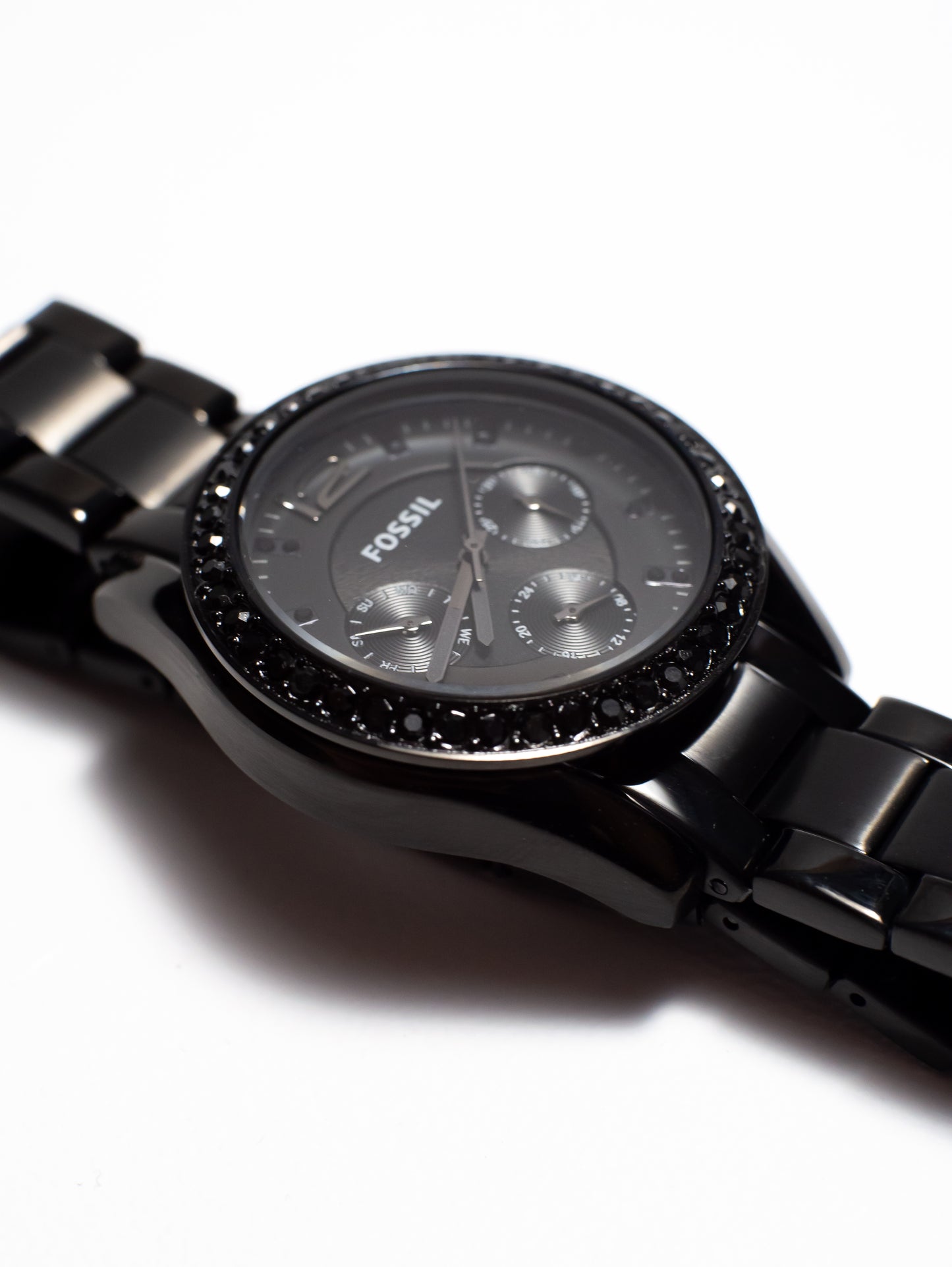 Reloj Fossil Riley Multifunción para Mujer – Acero Negro y Cristales (ES4519)