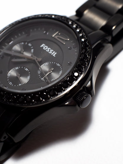 Reloj Fossil Riley Multifunción para Mujer – Acero Negro y Cristales (ES4519)