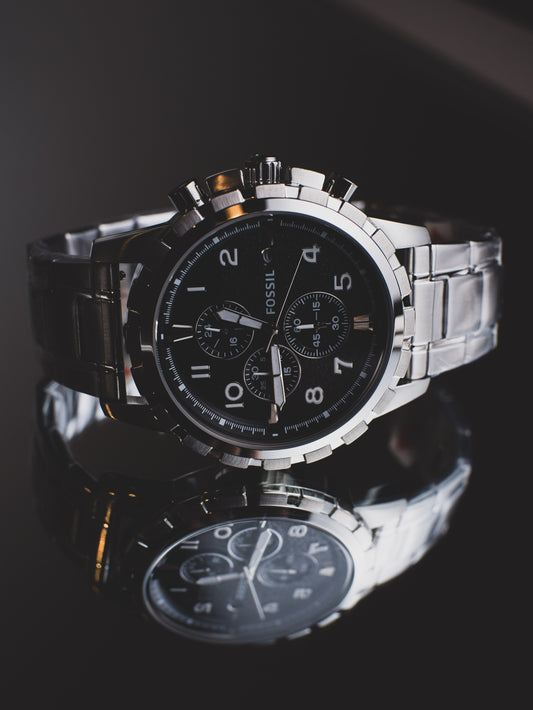 Reloj cronógrafo Fossil Dean con esfera negra para hombre FS4542