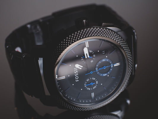 Reloj Fossil analógico de acero inoxidable con esfera y correa negras para hombre - FS4552