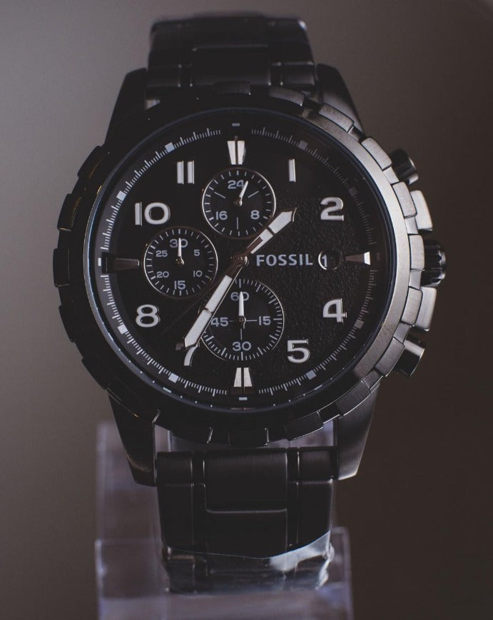 Fossil Dean - Reloj de vestir para hombre con cronógrafo y correa de acero inoxidable FS4721