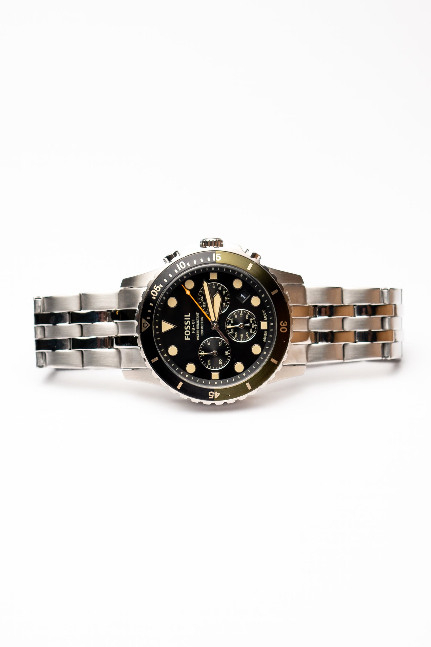 Fossil FB-01 Cronógrafo Negro Bisel Verde Oliva FS5864