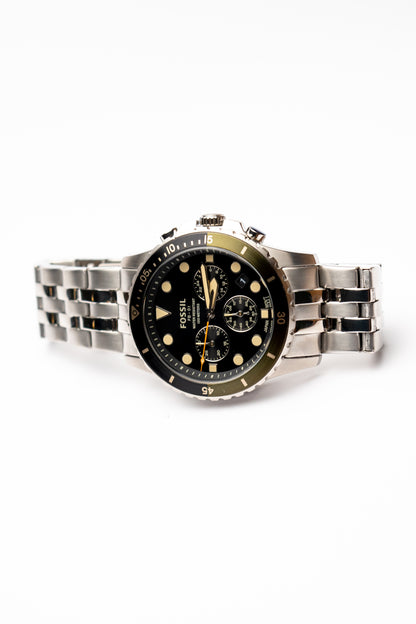 Fossil FB-01 Cronógrafo Negro Bisel Verde Oliva FS5864