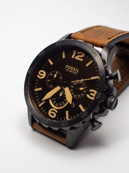 Fossil  Reloj Nate, Análogo, Redondo para Hombre - JR1487