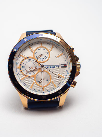 Reloj Tommy Hilfiger Decker para Hombre - Silicona Azul y Oro Rosa - 1791778
