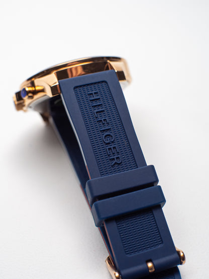Reloj Tommy Hilfiger Decker para Hombre - Silicona Azul y Oro Rosa - 1791778