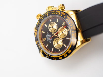 Rolex Cosmograph Daytona – Esfera Negra y Dorada (Correa Oysterflex)