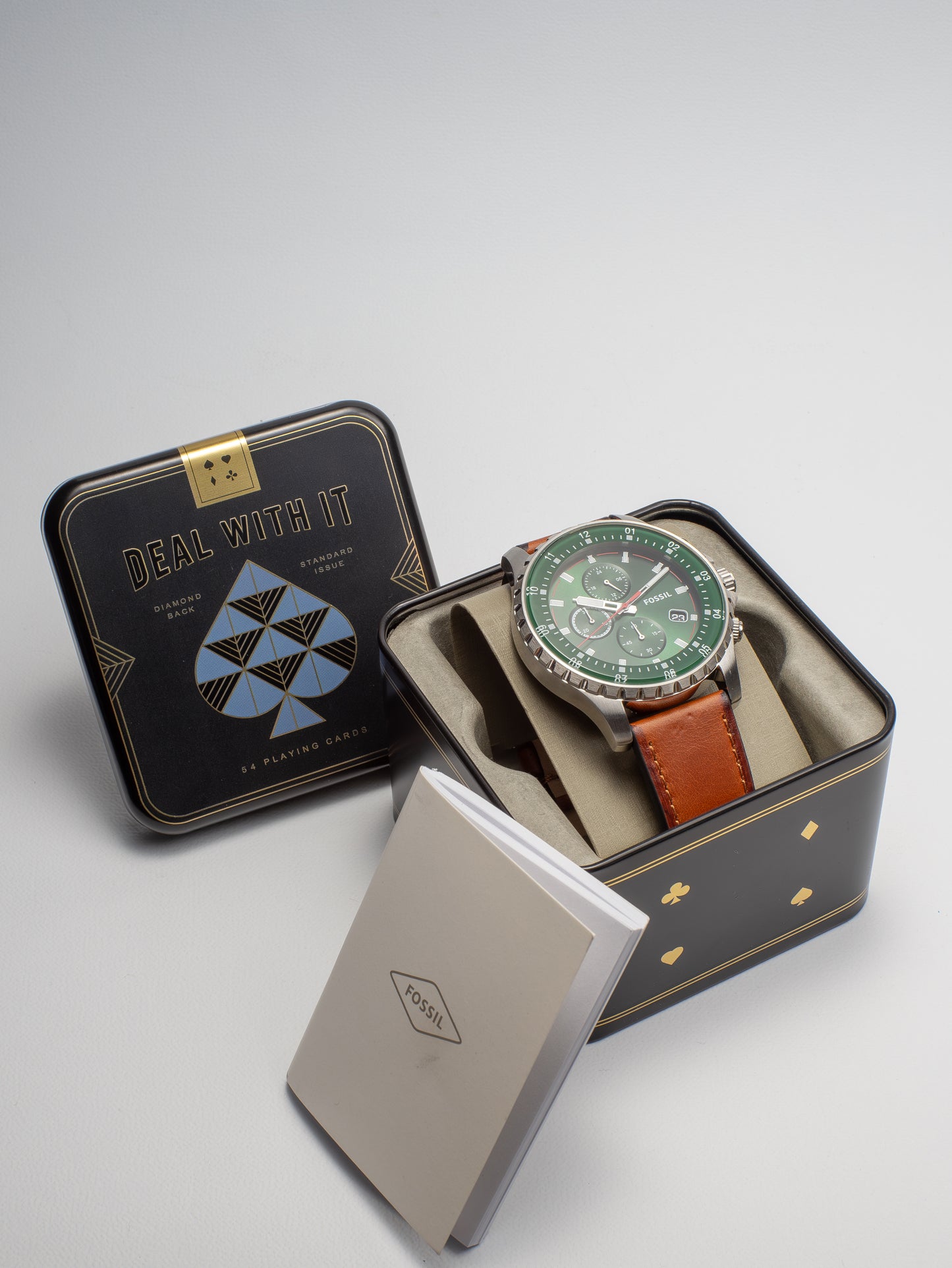 Reloj Fossil Dillinger Chronograph – Esfera Verde y Cuero FS5734