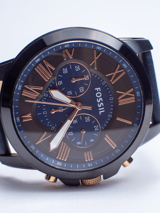 Reloj Fossil Grant Chronograph – Azul Navy y Detalles Cobre FS5061
