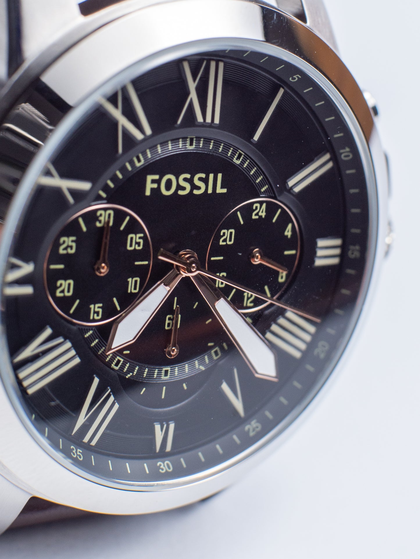 Reloj Fossil Grant Chronograph – Cuero Marrón y Dial Negro FS4813
