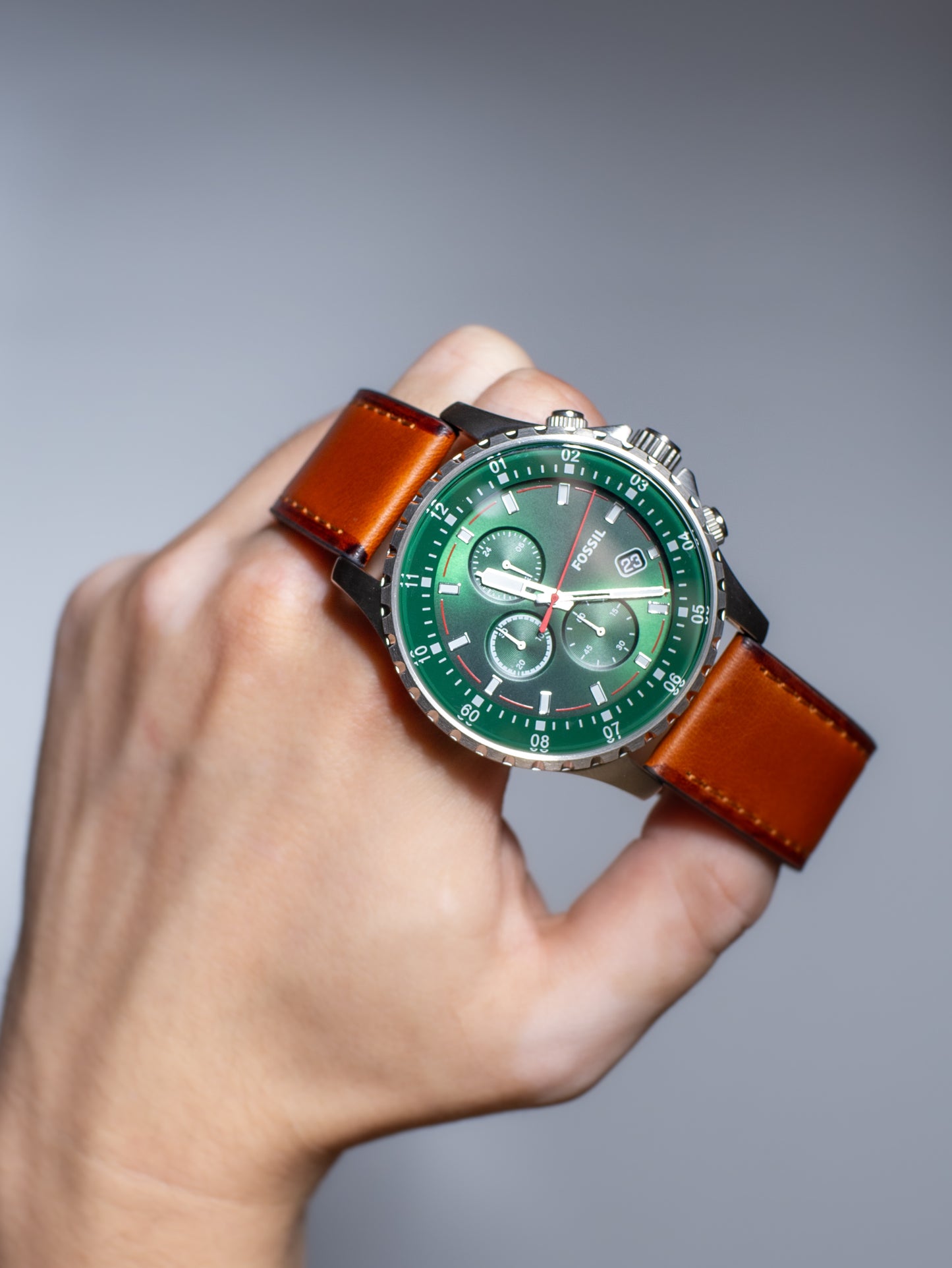 Reloj Fossil Dillinger Chronograph – Esfera Verde y Cuero FS5734